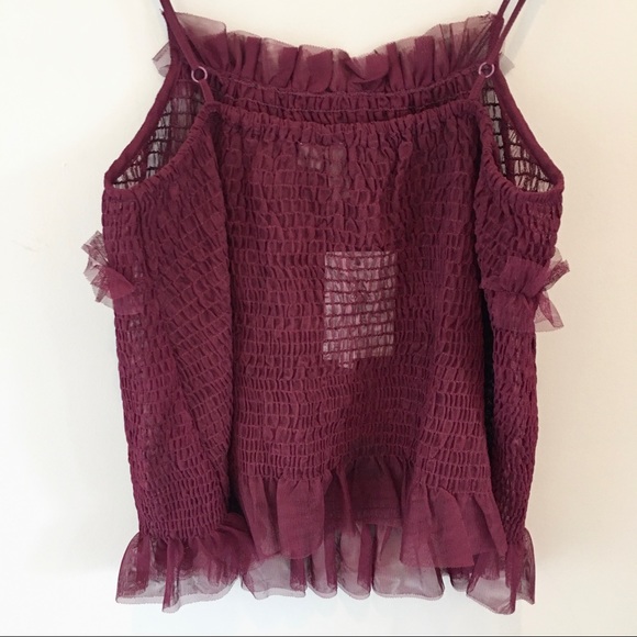 NWT ASOS Sheer Ruffle Spaghetti Strap Tank Top - Picture 4 of 6